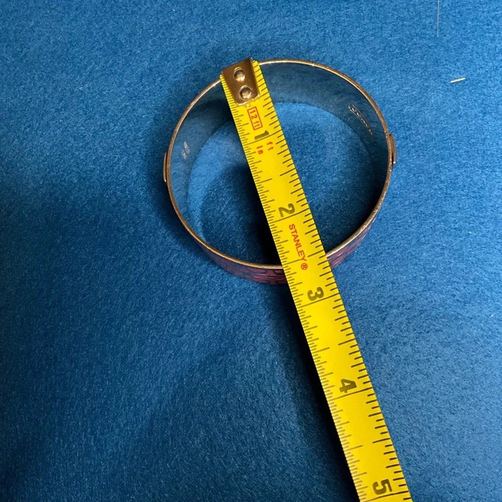 Coach Signature Logo Pink Gold Tone Metal Bangle Bracelet. - Picture 9 of 9